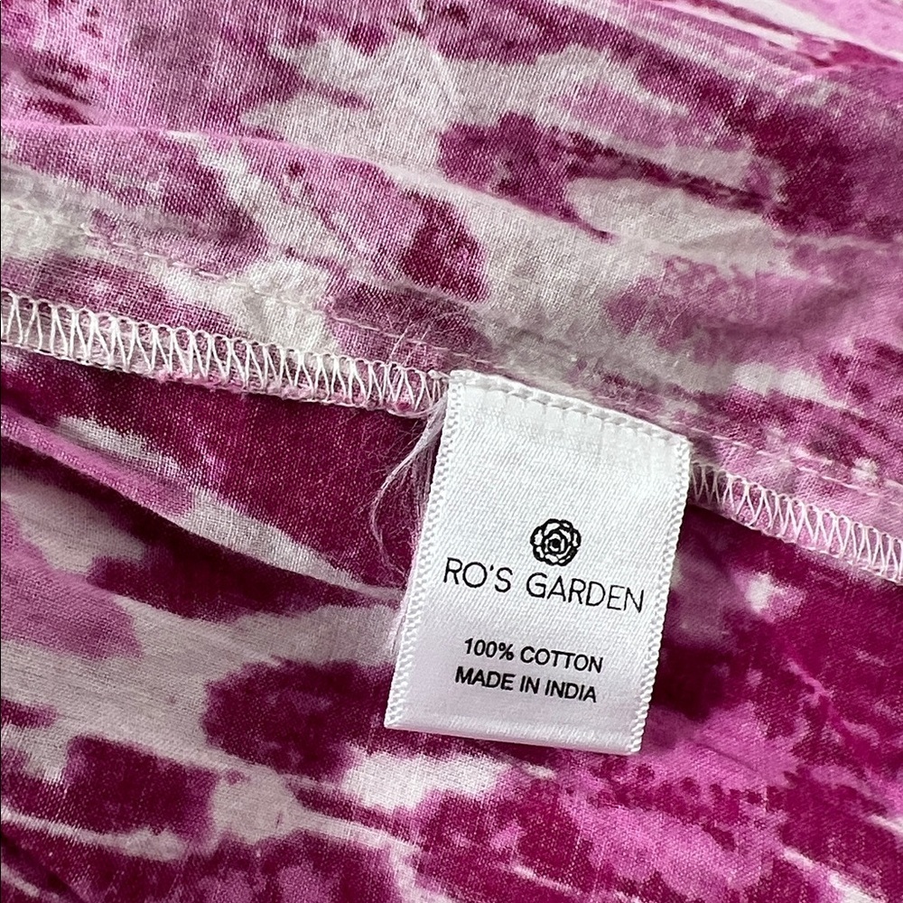 Ro's Garden Sz Large Pink Tyla Tiered Shirt Dress Cotton EUC - Picture 10 of 11